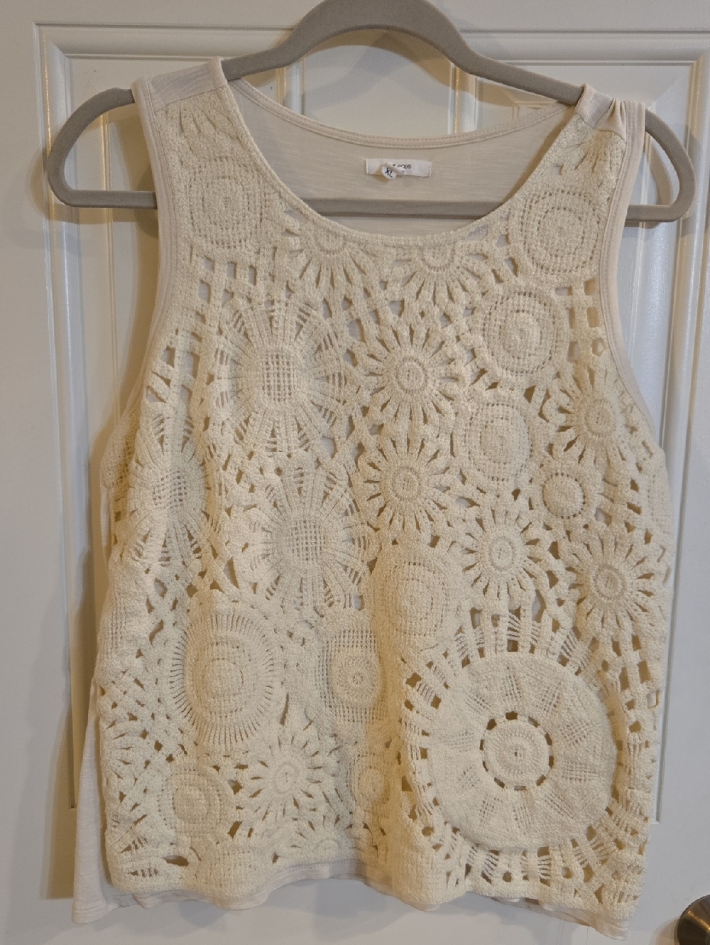 Maurices Cream Crochet Tank Top
